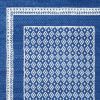 5' X 7' Navy Blue Geometric Dhurrie Area Rug