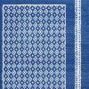 6' X 9' Navy Blue Geometric Dhurrie Area Rug