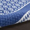 6' X 9' Navy Blue Geometric Dhurrie Area Rug