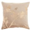 Pink Accent Throw Pillow With Rose Gold Floral Design