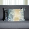 Glamorous Teal Lumbar Pillow With Metallic Gold Accents