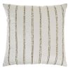 Glam Ivory And Gold Accent Throw Pillow With Beaded Details