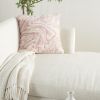 Pink Marbled Patterned Throw Pillow