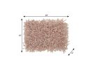 14" X 20" Pale Pink Shaggy Beads Lumbar Throw Pillow