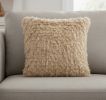 Soft Beige Shag Accent Pillow