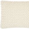Off White Knotted Detail Lumbar Pillow