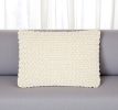 Off White Knotted Detail Lumbar Pillow
