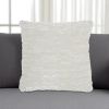 20" White Cotton Blend Throw Pillow