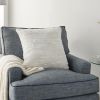 20" White Cotton Blend Throw Pillow