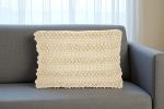 Cream Pom-Pom Detailed Lumbar Pillow