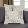 Indigo And Ivory Geometric Throw Pillow