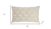 14" X 24" Beige Ombre Polyester Throw Pillow