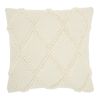 Ivory Textured Lattice Throw Pillow