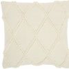 Ivory Textured Lattice Throw Pillow