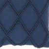 Navy Blue Textured Lattice Throw Pillow