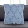 Soft Blue Textured Lattice Throw Pillow