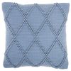 Soft Blue Textured Lattice Throw Pillow