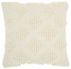 18" Ivory Textured Diamonds Throw Pillow