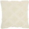 18" Ivory Textured Diamonds Throw Pillow