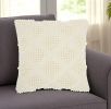18" Ivory Textured Diamonds Throw Pillow