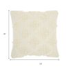 18" Ivory Textured Diamonds Throw Pillow