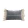 14" X 22" Steel Blue Pillow With Tassels Edges