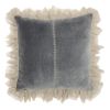 Wide Tasseled Marble Steel Blue Throw Pillow
