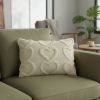 Whimsical Heart Detail Off White Lumbar Pillow