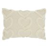 Whimsical Heart Detail Off White Lumbar Pillow
