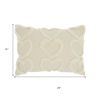 Whimsical Heart Detail Off White Lumbar Pillow