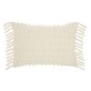 Tassel Detailed White Lumbar Pillow