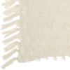 Tassel Detailed White Lumbar Pillow