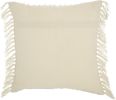 Tassel Detailed White Throw Pillow