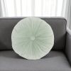 16" X 16" Mint Green Round Velvet Throw Pillow