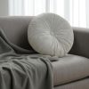 16" X 16" Light Gray Round Velvet Throw Pillow