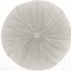 16" X 16" Light Gray Round Velvet Throw Pillow