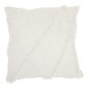 Boho Chic White Textured Lines Throw Pillow