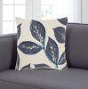 Floral Handcrafted Navy Accent Throw Pillow