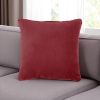 16" X 16" Red Solid Color Velvet Throw Pillow