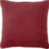 16" X 16" Red Solid Color Velvet Throw Pillow