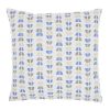 Blue And Taupe Geo Lines Throw Pillow