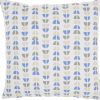 Blue And Taupe Geo Lines Throw Pillow