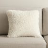 Fluffy White Shag Accent Throw Pillow