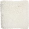 Fluffy White Shag Accent Throw Pillow