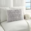 Pale Gray Super Shaggy Throw Pillow