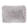 Pale Gray Super Shaggy Throw Pillow