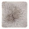 Plush Grey Shag Accent Throw Pillow