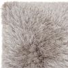 Plush Grey Shag Accent Throw Pillow
