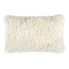 Long Ivory Shag Throw Pillow