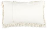 Long Ivory Shag Throw Pillow